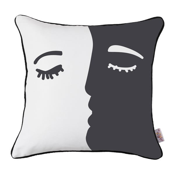 Federa in bianco e nero Mike & Co. NEW YORK Lovely Faces, 43 x 43 cm Honey - Mike & Co. NEW YORK