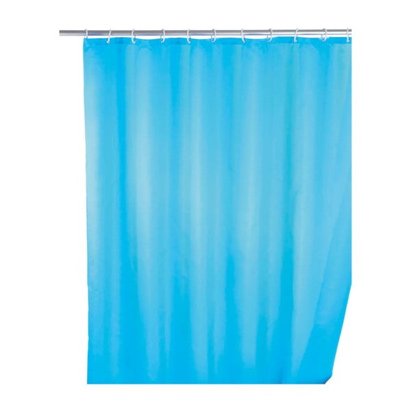 Tenda da doccia azzurra con rivestimento antimuffa , 180 x 200 cm - Wenko