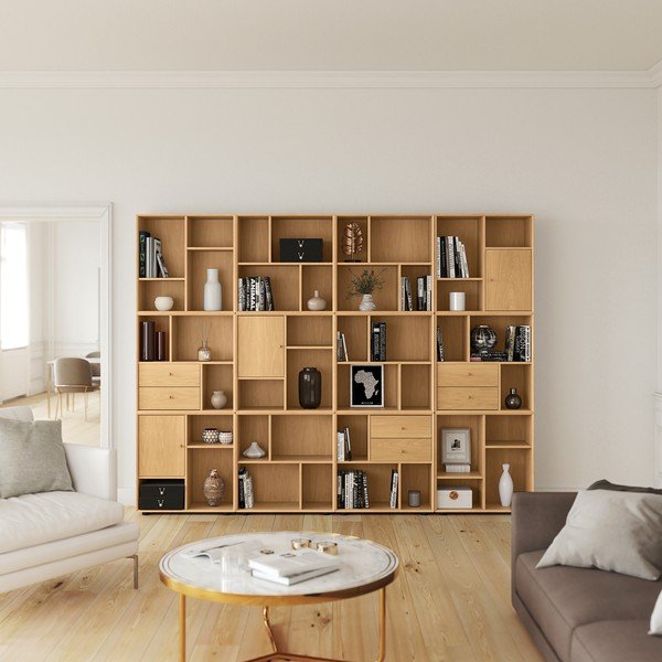 Scaffale modulare in rovere decorato in colore naturale 70x70 cm Z - Tenzo-image-1