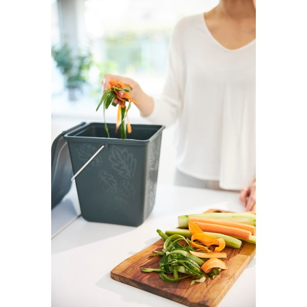 Contenitore per rifiuti compostabili verde scuro 7 l Greenlije - Rotho-image-4