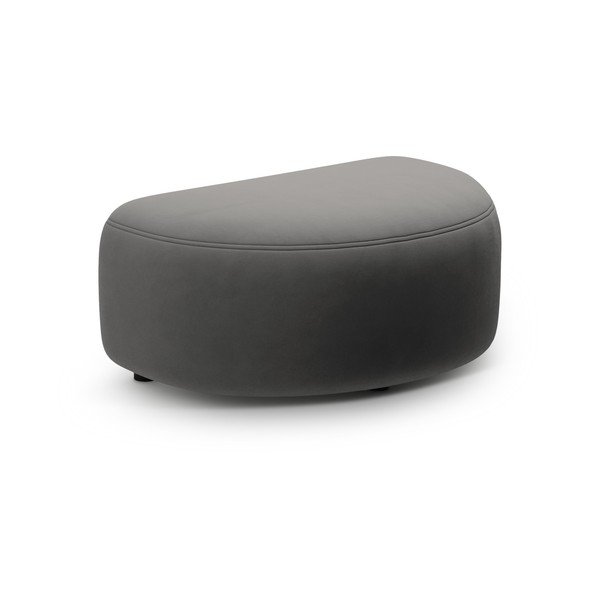 Poggiapiedi grigio scuro con rivestimento in velluto Kate – Micadoni 