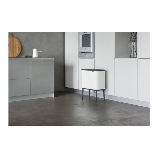 Cestino per la spazzatura in acciaio bianco per raccolta differenziata/touch 34 l Bo Touch Bin – Brabantia-image-1