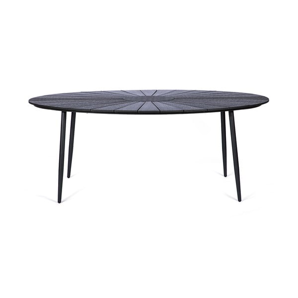 Tavolo da giardino nero con piano in legno d'arte, 190 x 115 cm Marienlist - Bonami Selection-image-2