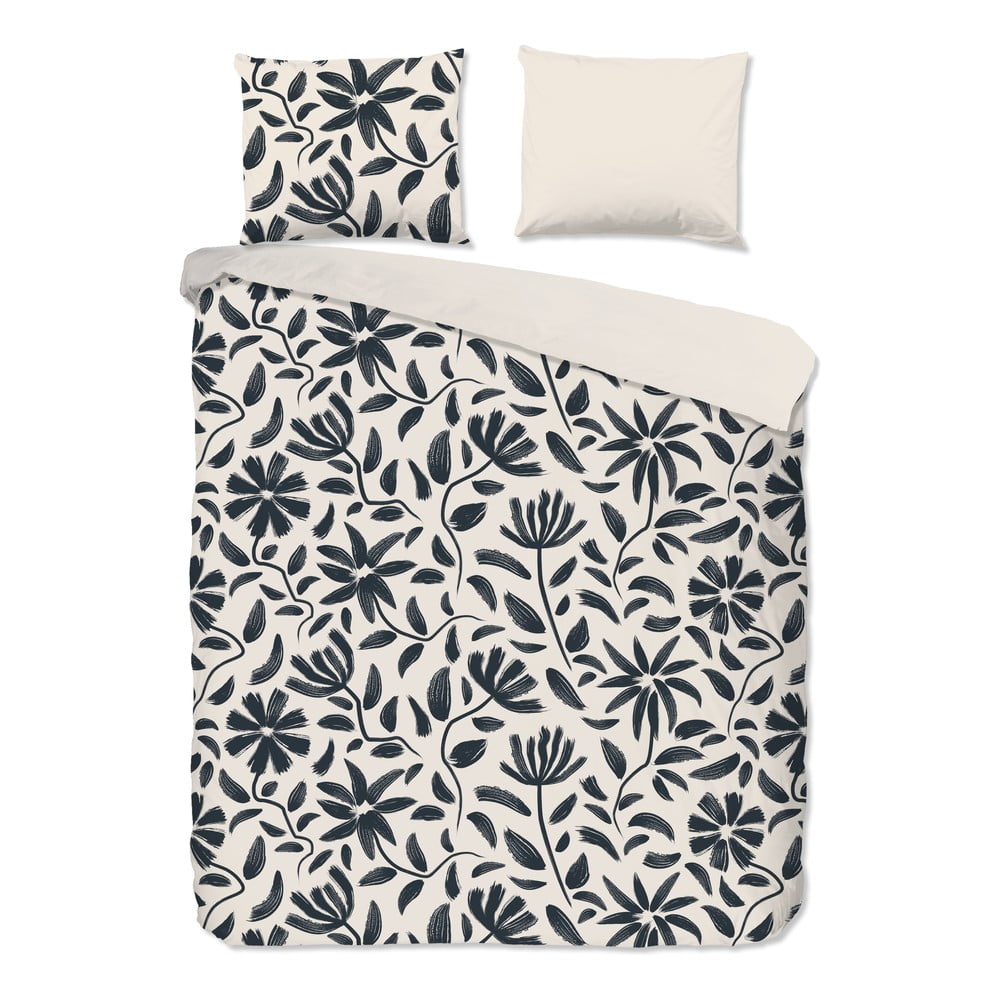 Set copripiumino e federa nero/beige in cotone per letto matrimoniale ed esteso 200x220 cm Emilia – Good Morning | Biancheria da letto