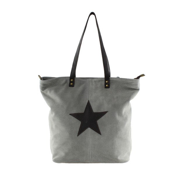 Borsa in pelle grigia Asterisco - Chicca Borse