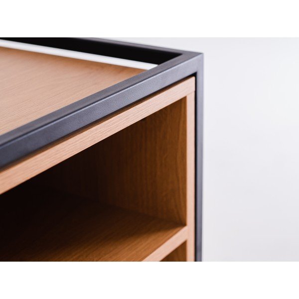 Cassettiera bassa nera in rovere 145x60 cm Skap - CustomForm-image-4