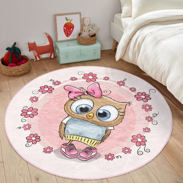 Tappeto rosa per bambini ø 120 cm Comfort - Mila Home-image-3