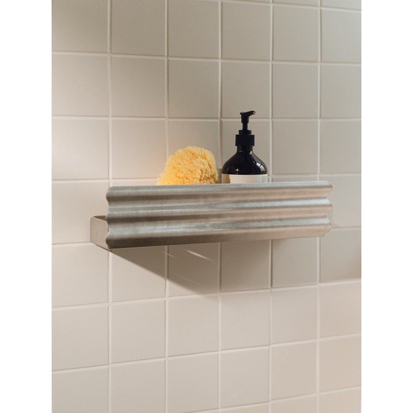 Mensola da bagno da parete argentata in acciaio inox Olbi – noo.ma-image-1