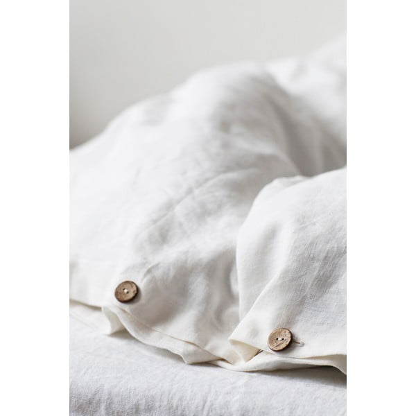Copripiumino in lino bianco, 200 x 200 cm White - Linen Tales-image-3