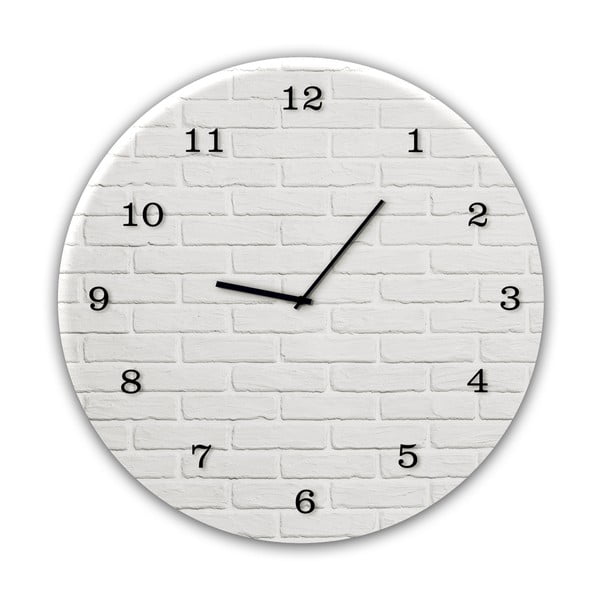 Orologio da parete Glassclock Bianco Mattone, ⌀ 30 cm - Styler
