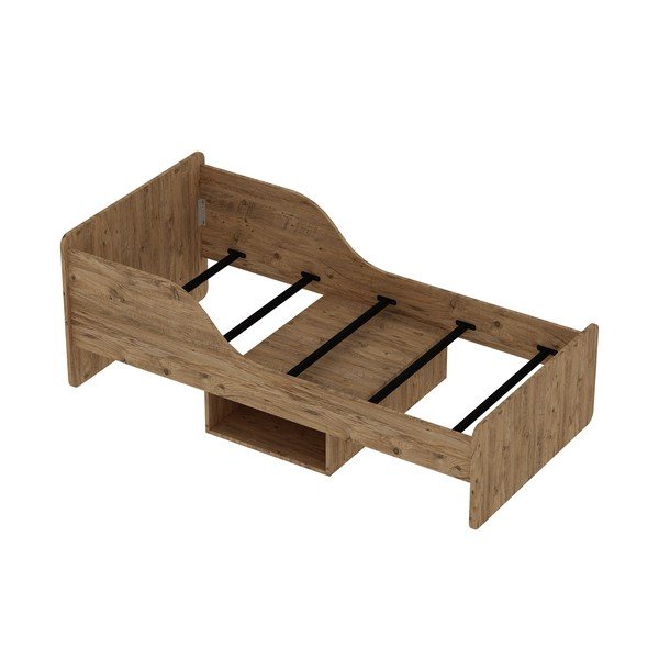 Letto singolo con contenitore in colore naturale 90x190 cm Evren - Kalune Design