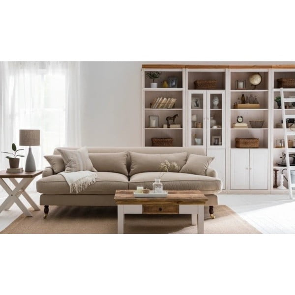 Libreria in legno di pino bianco 296x223 cm Anita - Støraa-image-1