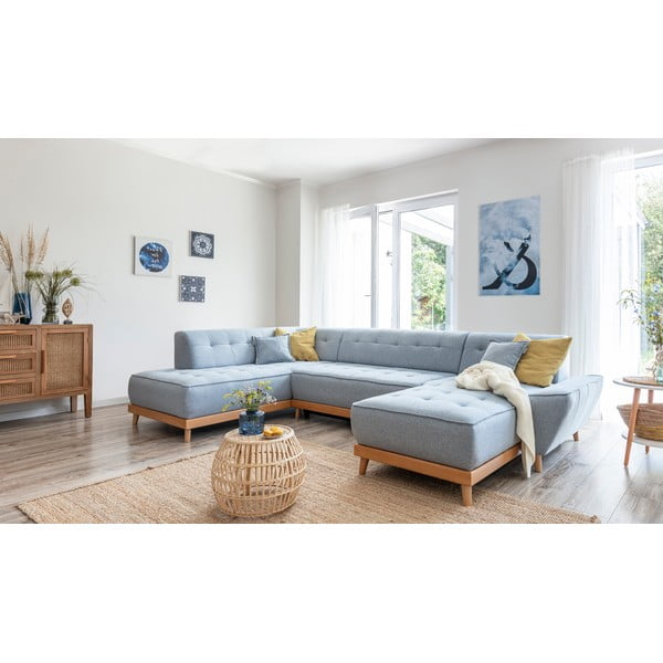 Divano letto a U azzurro, angolo sinistro Dazzling Daisy - Miuform-image-4