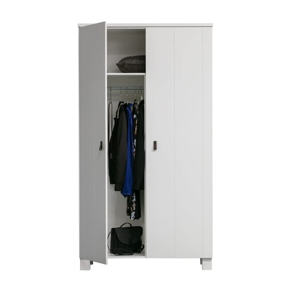 Armadio in pino bianco 111x202 cm Ties - WOOOD-image-3