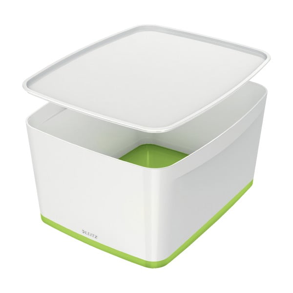 Scatola di plastica bianco-verde con coperchio MyBox - Leitz