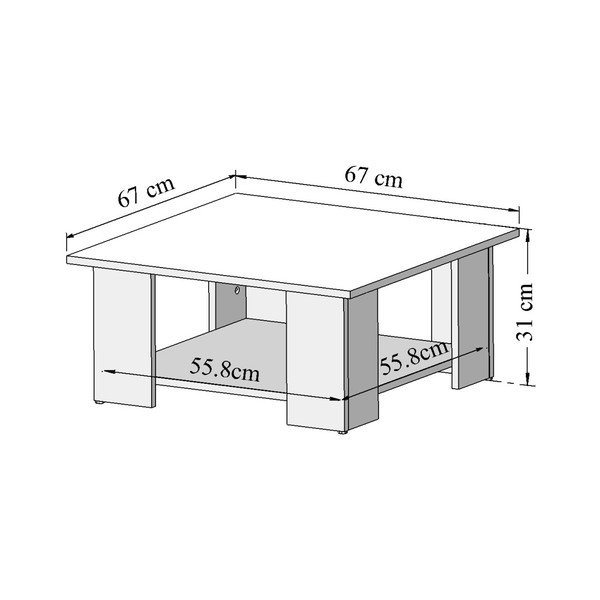 Tavolino bianco Quadrato, 67 x 67 cm - TemaHome-image-3