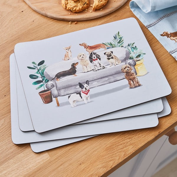 Tovagliette in sughero 4 pezzi 21,5x29 cm Curious Dogs - Cooksmart ®-image-1