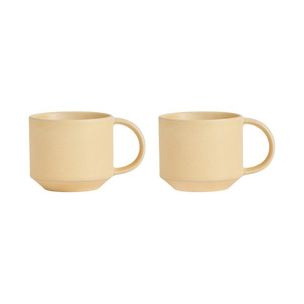 Tazze in set giallo chiaro in terracotta 2 pz Yuka – OYOY Living Design