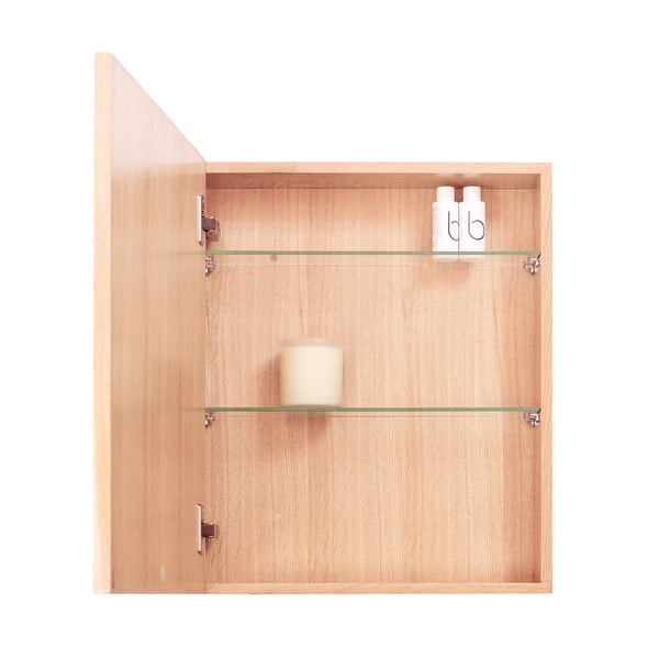 Specchio a parete con contenitore in rovere Mezza , 45 x 55 cm Slimline - Wireworks-image-2