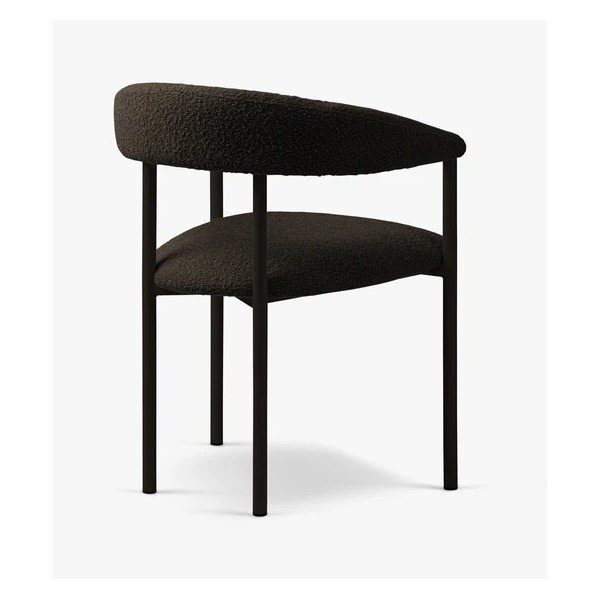 Sedia da pranzo nera imbottito con braccioli Lea – Micadoni -image-1