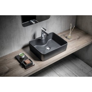 Lavabo nero in ceramica 48x37 cm Balena – Sapho