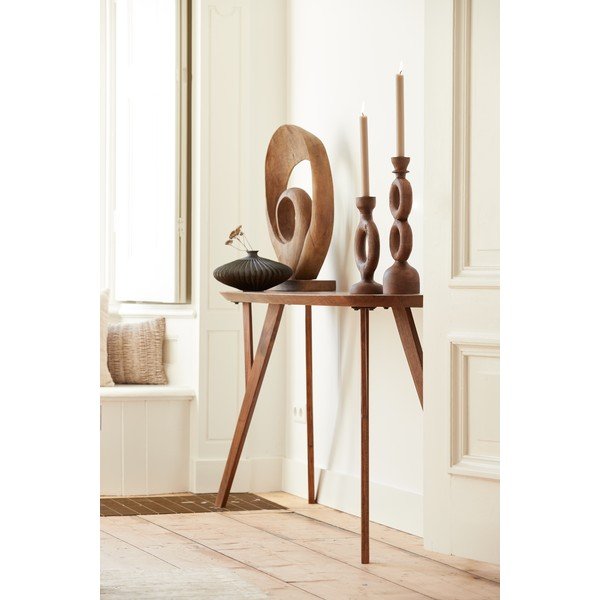Tavolo consolle colore naturale scuro in acacia massiccia 44x160 cm Quenza – Light & Living-image-2
