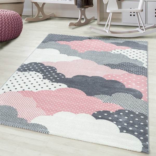 Tappeto per bambini rosa e grigio 140x200 cm Bambi - Ayyildiz Carpets-image-1