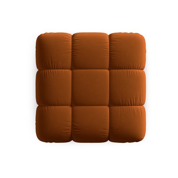 Pouf in velluto arancione Bellis - Micadoni Home-image-4
