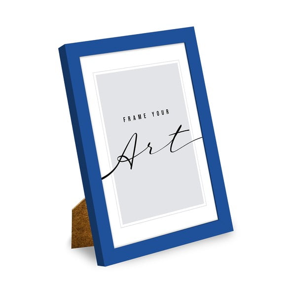 Cornice blu scuro verticale con sostegno/da appendere 12x17 cm – knor