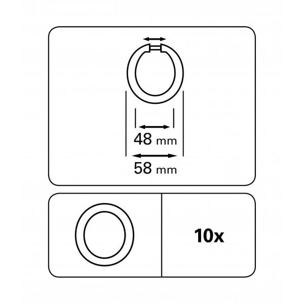 Anelli per tende in plastica in set da 10 - Gardinia-image-1