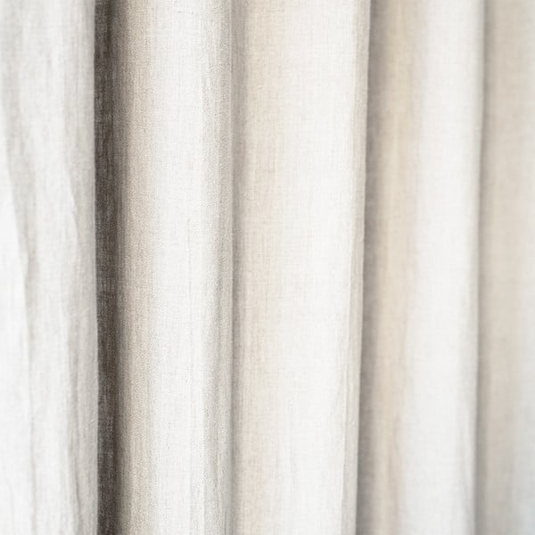 Tenda di lino bianco crema con passanti Night Time, 275 x 140 cm White - Linen Tales-image-1