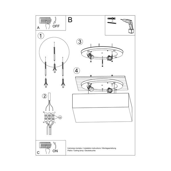 Plafoniera grigia a soffitto Mitra - Sollux-image-4
