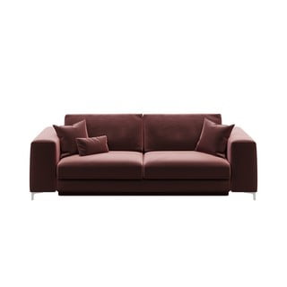 Divano letto in velluto rosa scuro, 256 cm Rothe - devichy