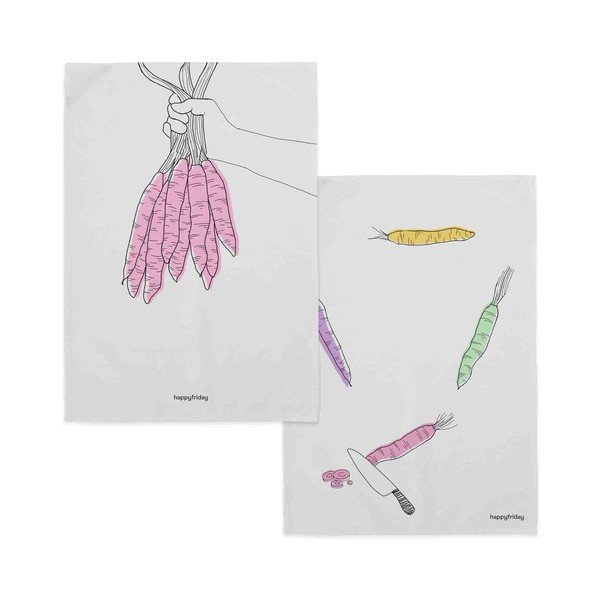 Set di 2 asciugamani in cotone 50x70 cm Carrots - Happy Friday