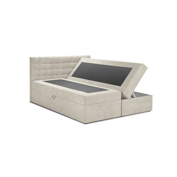 Letto boxspring beige con contenitore 160x200 cm Jade - Mazzini Beds-image-2