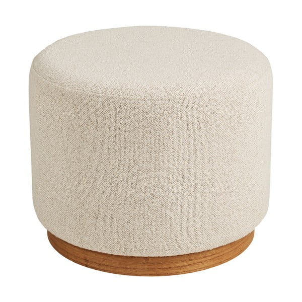 Poggiapiedi beige con rivestimento in bouclé Daisy – House Nordic