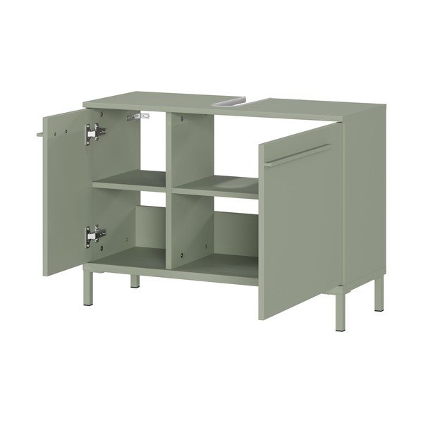 Mobile da lavabo verde opaco 80x59 cm Laurino – Germania-image-3