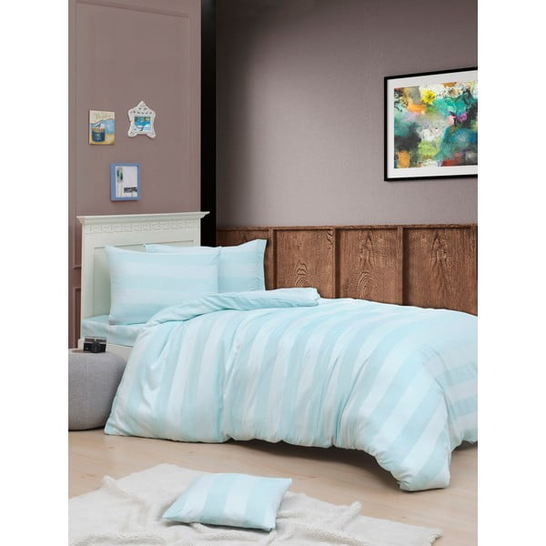 Biancheria da letto color menta in damasco per letto singolo 140x200 cm Max Yollu – Mijolnir