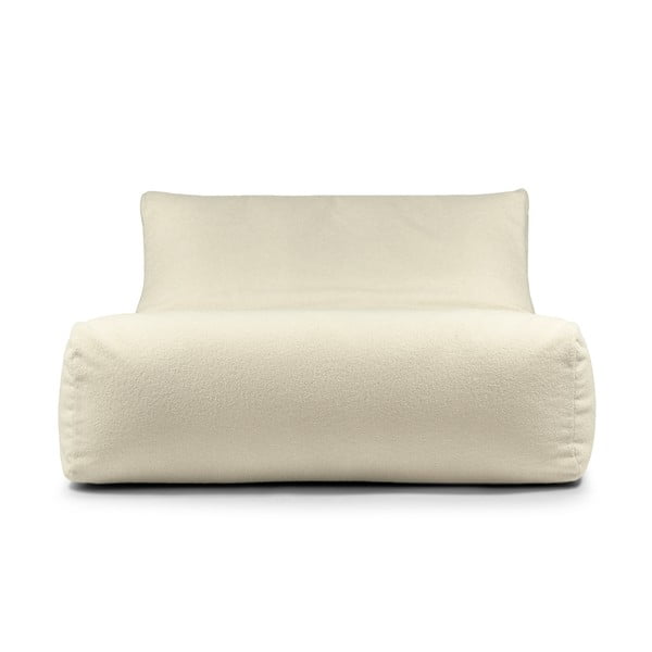 Puof a sacco color crema con rivestimento in bouclé Sofa Lounge – SLOWDOWN-image-2