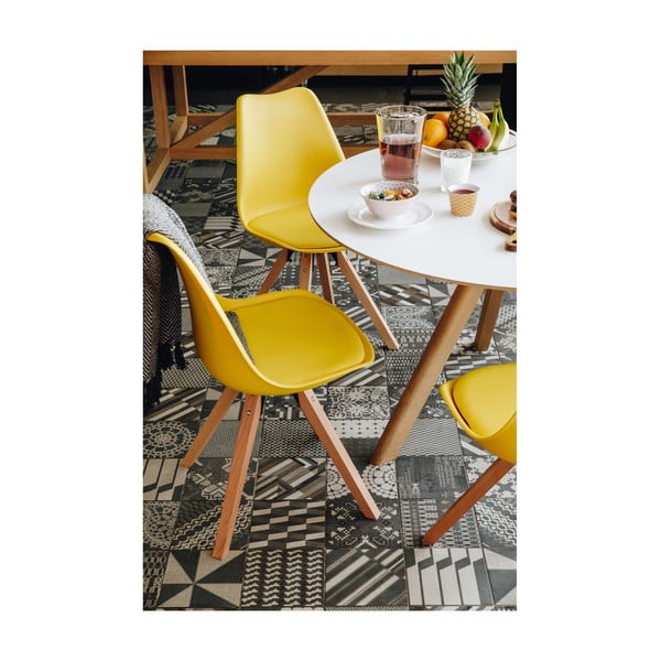 Set di 2 sedie gialle con base in legno di faggio Gina - Bonami Essentials-image-2