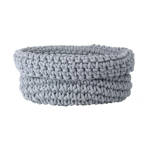 Cestino in cotone lavorato a maglia grigio, ø 38 cm - Blomus
