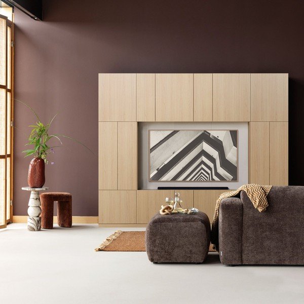 Mobile TV componibile di colore naturale 268x215 cm Build – WOOOD-image-1