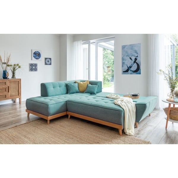 Divano letto angolare turchese (angolo sinistro) Dazzling Daisy - Miuform-image-4