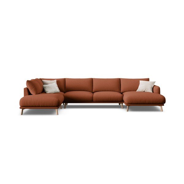 Divano angolare color terracotta (a U) Naomi – Micadoni -image-3
