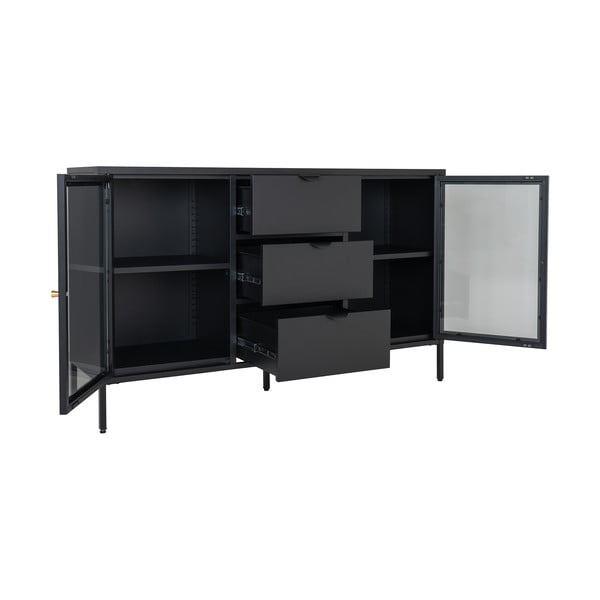 Cassettiera in metallo nero 140x85 cm Dalby - House Nordic-image-4