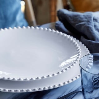 Piatto in gres bianco , ⌀ 28 cm Pearl - Costa Nova