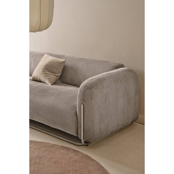 Divano greige con rivestimento in velluto a coste 234 cm Everman – Jotex-image-1