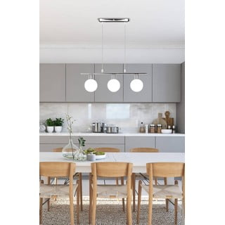 Lampada a sospensione in argento con paralume in vetro 10x52 cm Oden - Candellux Lighting