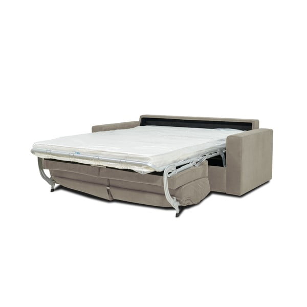Divano letto in velluto a coste beige 197 cm Elbeko - Scandic-image-4
