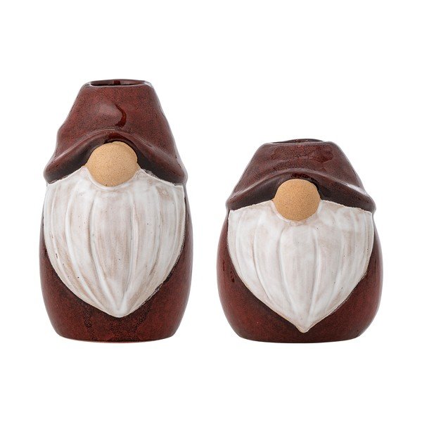 Portacandele in set in gres 2 pz Lyda – Bloomingville